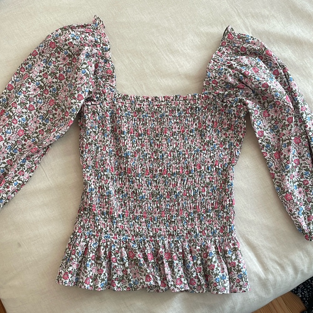 SQUARE NECK FLORAL PEPLUM